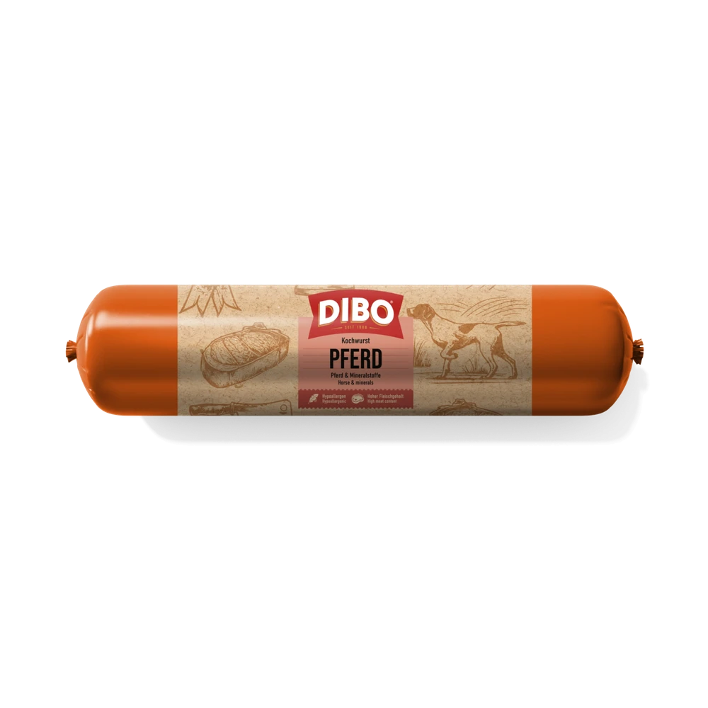 DIBO Cooked Sausage Pur Paard 800 gr