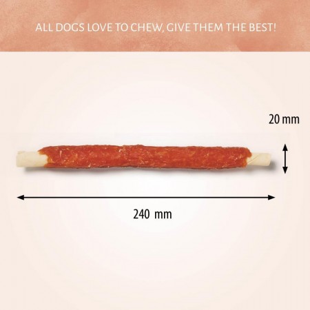 Raw Hide White + Chicken Roll 10" 50 stuks